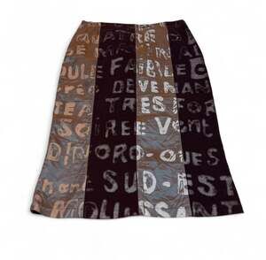 Vintage Custo Barcelona Y2K Corduroy Graphic Letter Print Midi Skirt